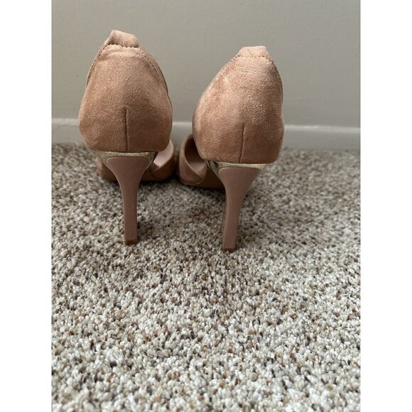 Women Suede Ankle Strap Pump Chunky Heel Pointed Toe Wedding Kitten Heels 5.5 - Picture 10 of 10